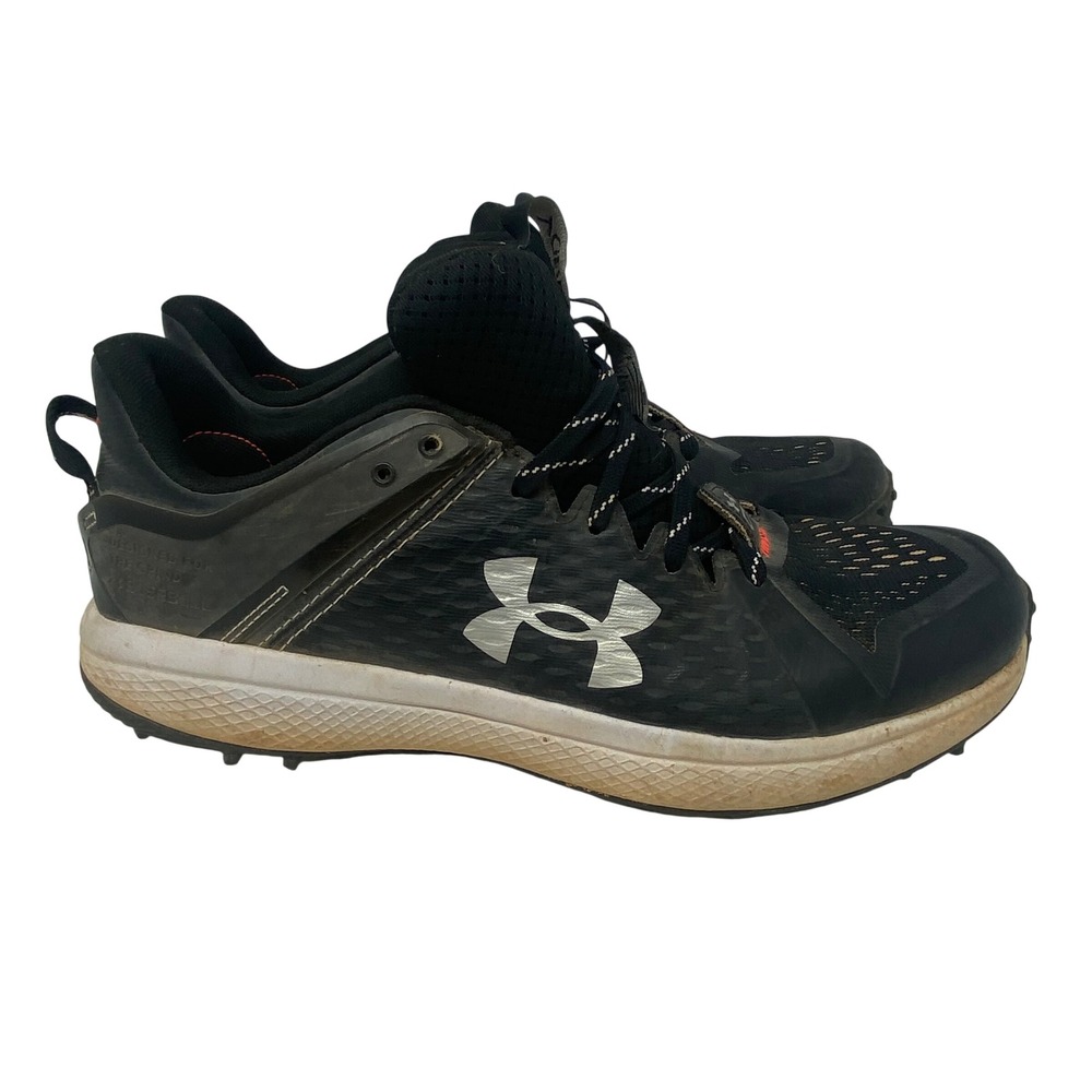 Under Armour Yard Turf Black White Baseball Shoes 3025593-001 Mens Size 10